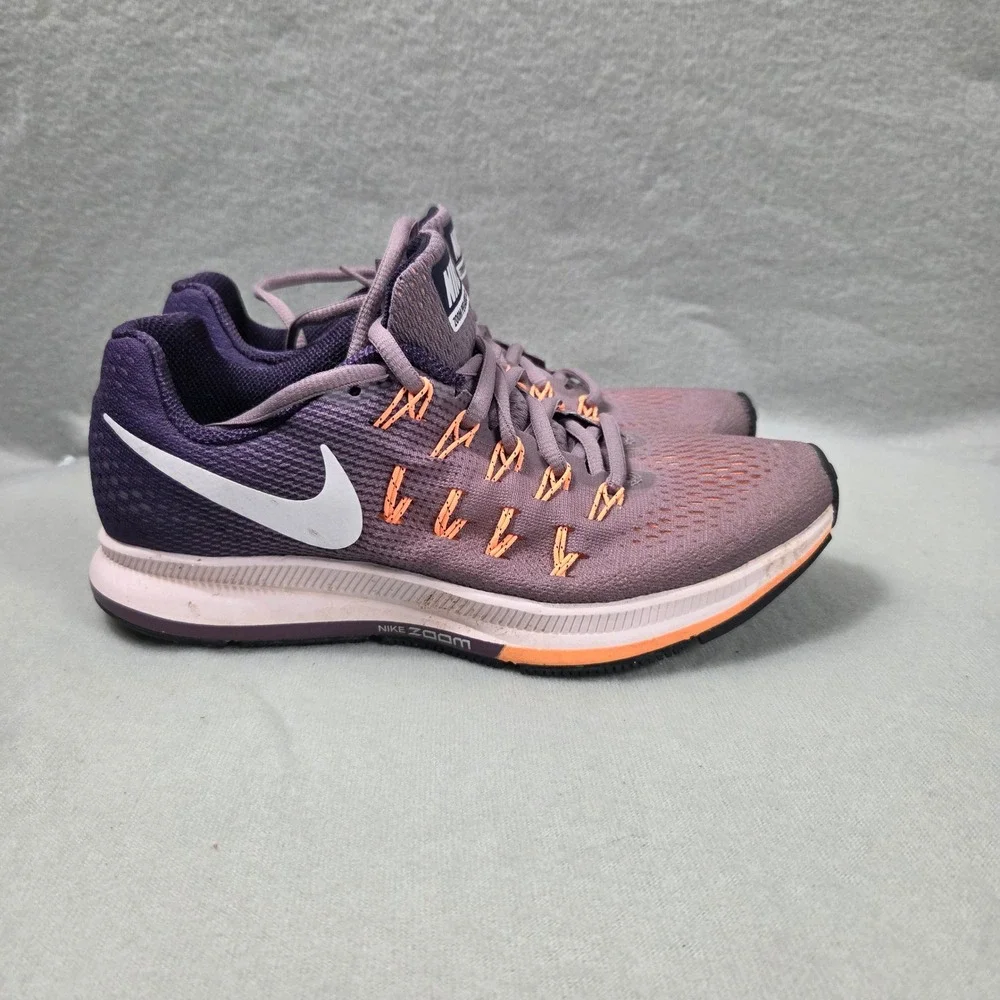 Nike Air Zoom Pegasus 33 Womens Running Shoes Plum Orange 831356-500 US 6.5